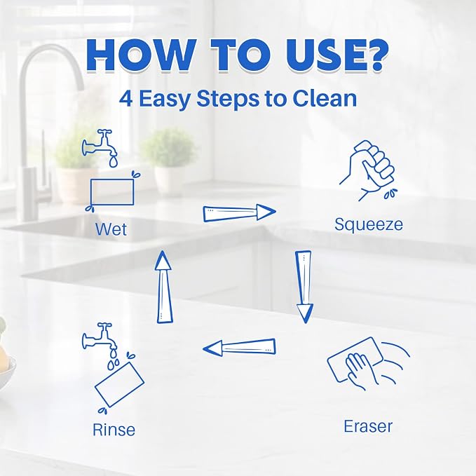 Glass Cooktop Cleaner Sponge, 2X Density Magic Sponge Eraser, 10 Pack