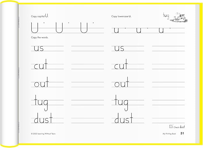 Learning Without Tears, My Printing Book, Student Workbook, Age 6+, 1st Grade+, Handwriting Practice, Writing Book, School & Home, Language Arts, Tutoring