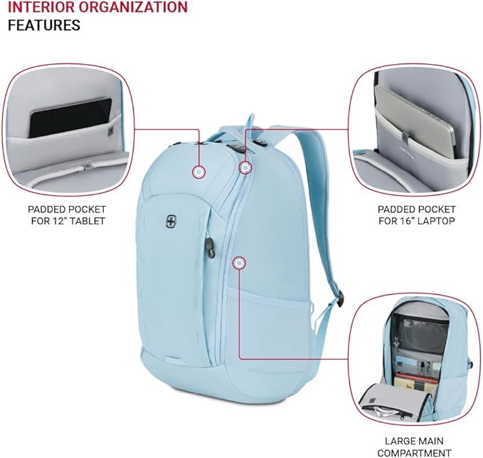SwissGear 8119 Laptop Backpack, Light Blue, 19 In