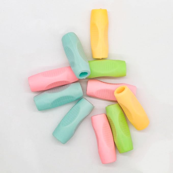 10PCS Multicolor Silicone Pencil Grips，Pencil Grips for Kids Handwriting and Adults，Special Education Classroom Must Haves，Teaching Supplies，Handwriting Aid Correction Tool，Writing Posture Correction