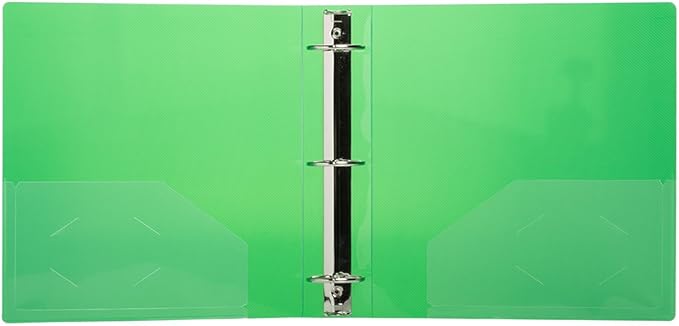 JAM PAPER Plastic 2 inch Binder - Green 3 Ring Binder - Sold Individually