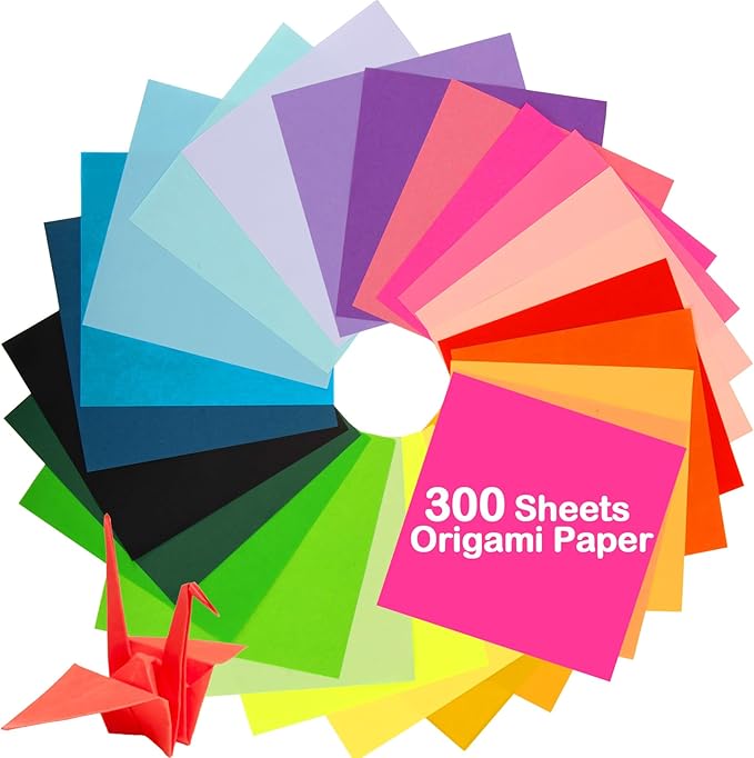 MAQIHAN Origami Paper 6x6 300 Sheets Bulk - Double Sided Color Paper Craft Kit for Adults Teens DIY Arts and Crafts, 20 Colorful Craft Paper Sheets for Scrapbook, Classroom Art Supplies Gifts