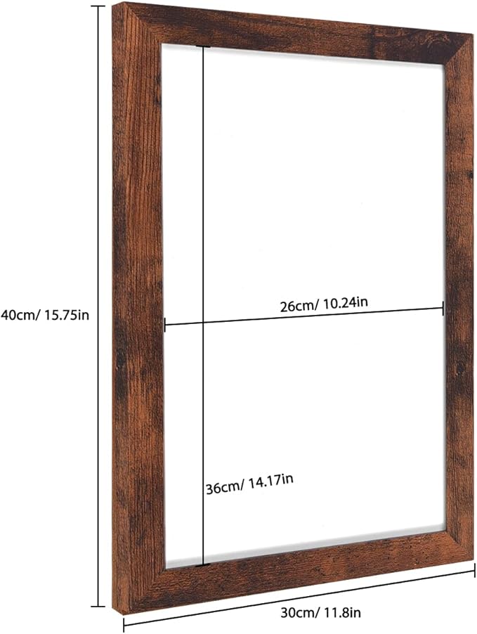 Dry Erase White Board for Wall, Magnetic Whiteboard, Hanging Board for Decoration/Planning/Drawing/Memo,for Office/School/Home11.8" x 15.7"-Walnut Brown