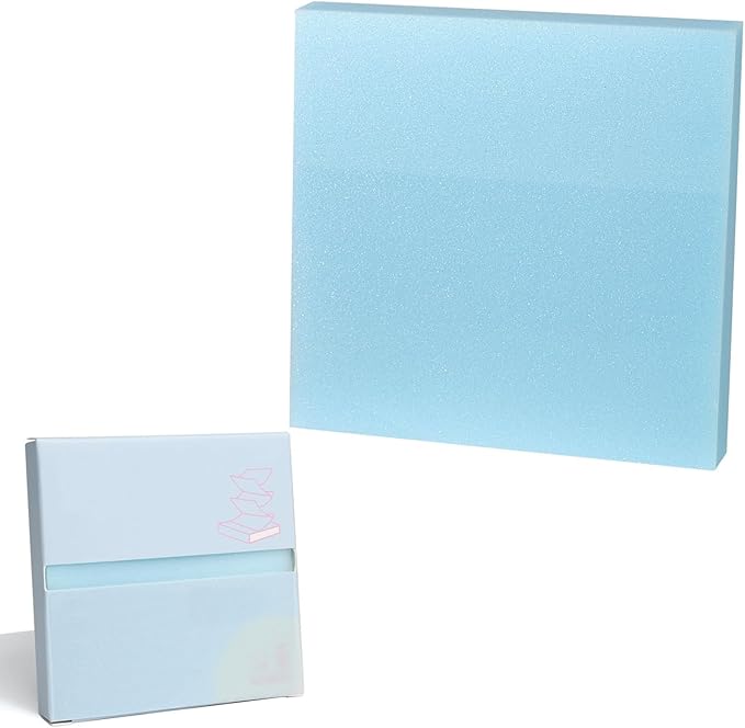 Pop Up Transparent Sticky Notes 3x3 Inch, 100 Sheets, Self-Stick-Notes, Cute Pearlescent Clear See Through, Waterproof, Easy to Post for Office, Home, Notebook, Meeting, Reusable（Blue）
