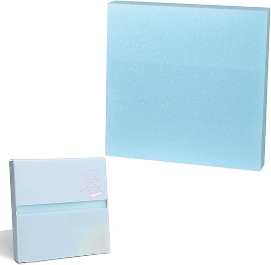 Pop Up Transparent Sticky Notes 3x3 Inch, 100 Sheets, Self-Stick-Notes, Cute Pearlescent Clear See Through, Waterproof, Easy to Post for Office, Home, Notebook, Meeting, Reusable（Blue）