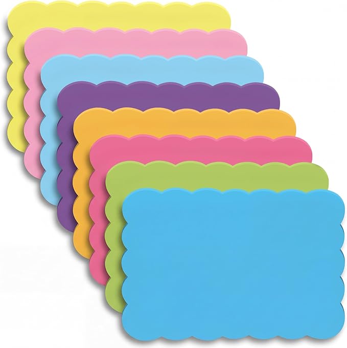 Eaasty 8 Pack Scalloped Aesthetic Sticky Notes Bulk Colorful Cute Wavy Self Sticky Note Pads 3" x 5" Blank Rainbow Colors Note Pads for Back to School Office Supplies 240 Sheets