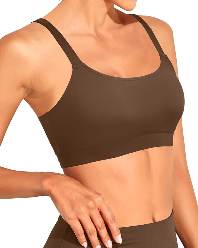 Tempt Me Women Sports Bra Bikini Tops Scoop Neck Bathing Suits Top Padded Swim Crop Tops Only