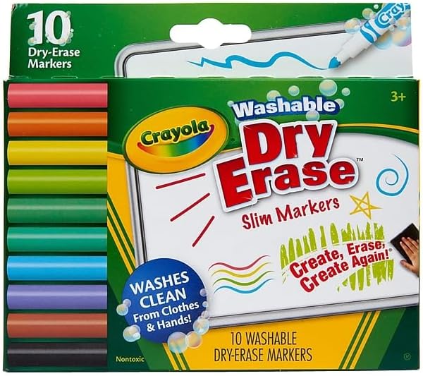 Crayola 58-7734 Crayola Fine Tip Dry Erase Markers - Pack of 10