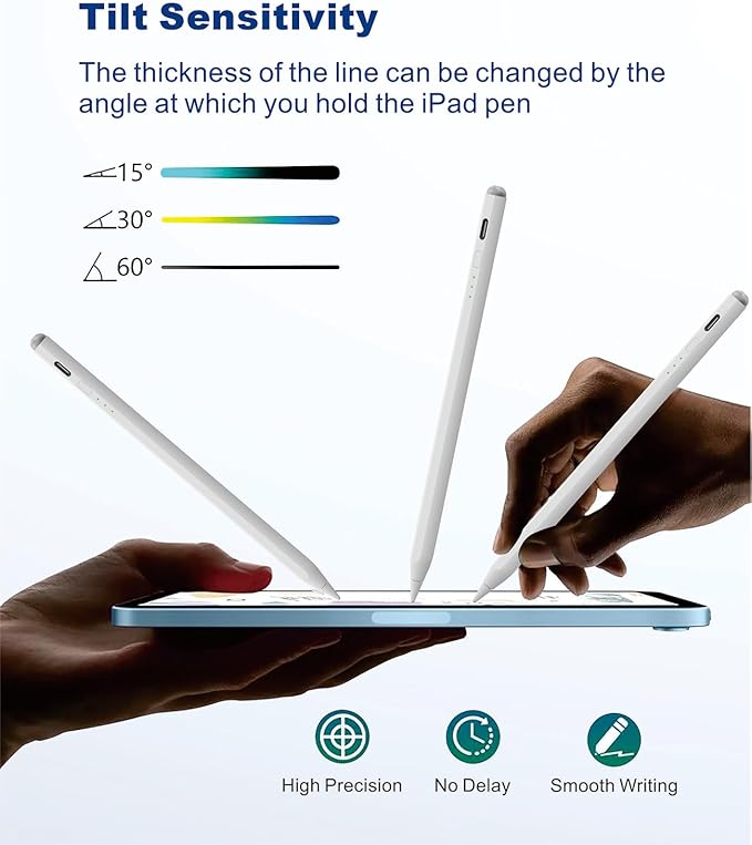 Stylus Pen for iPad11&10thGen,14Mins Faster Charge, with Pencil Holder,Palm Rejection, Tilt Sensitivity, for iPad Air11&13-inch(M3/M2), iPad Pro 11&13-inch (M4),iPad 6-11th,iPad Pro 11/12.9 inch