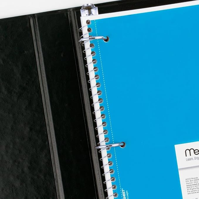 Mead Spiral Notebook, 1 Subject, Wide Ruled Paper, 7-1/2" x 10-1/2", 70 Sheets per Notebook, Colors Will Vary (930201-ECM25) (Pack of 24)