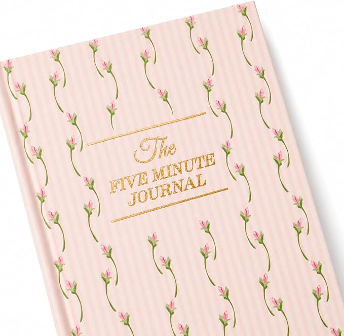 Ditsy Tulip Five Minute Journal, Daily Gratitude and Self-Reflection Diary