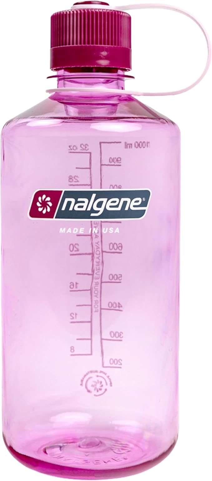 Nalgene 32 oz Narrow Mouth Water Bottle | BPA-Free, Durable & Leak Proof, Lightweight Bottle for Hiking, Gym & Travel, Cosmo
