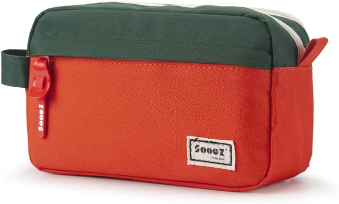 Sooez High Capacity Pencil Case, Big Pencil Bag Pouch Box Organizer Pen Case, Portable Journaling Supplies with Easy Grip Handle & Loop, Aesthetic Supply for Girls Adults, Orange