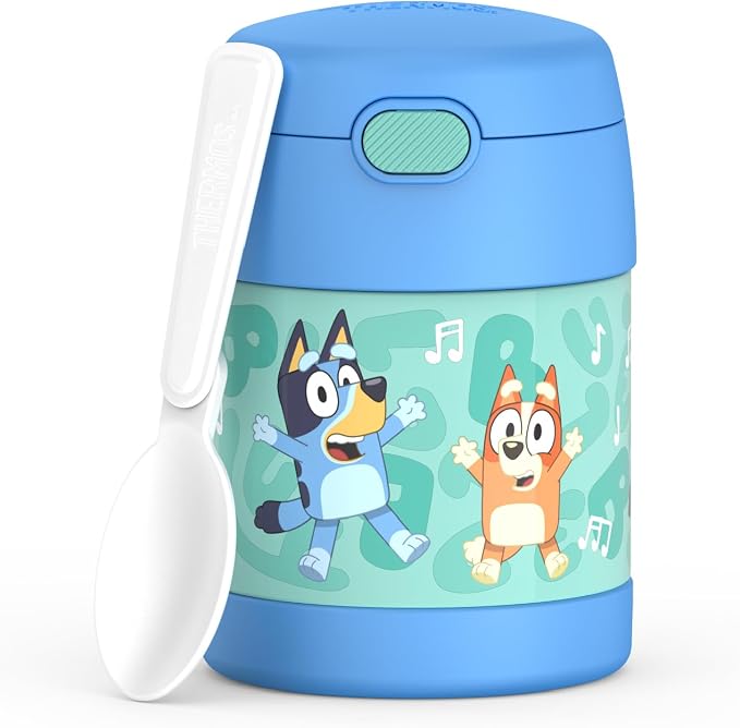 THERMOS FUNTAINER Kids Food Jar with Spoon, 10oz, Bluey (Pack of 6)