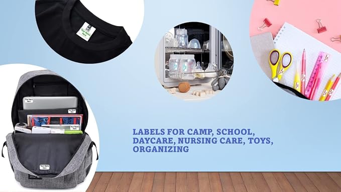 Personalized Waterproof Name Labels. Press and Stick Custom Name Stick on Clothing Labels (30 Count, Medium (1" × 0.5"))