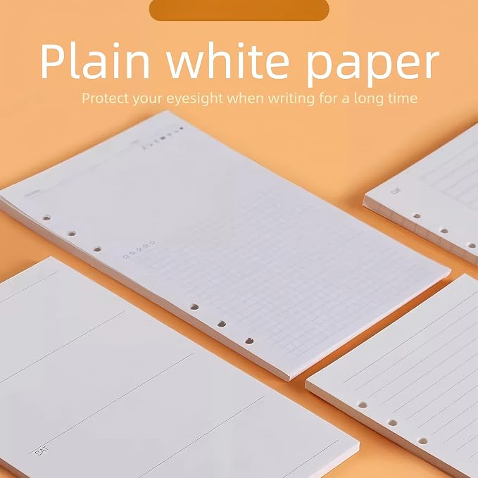 A5 Lined Refill Paper, 6-Hole Cornell Ruled, 2-Pack 160 Sheets No Bleed