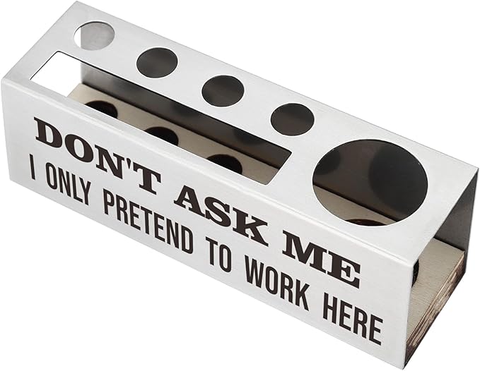 Funny Office Desk for Women, DON’T ASK ME, I ONLY PRETEND TO WORK HERE Sarcastic Workplace Humor Gift for Coworkers Colleagues, Employees Office Pencil Holder for Desk SD282