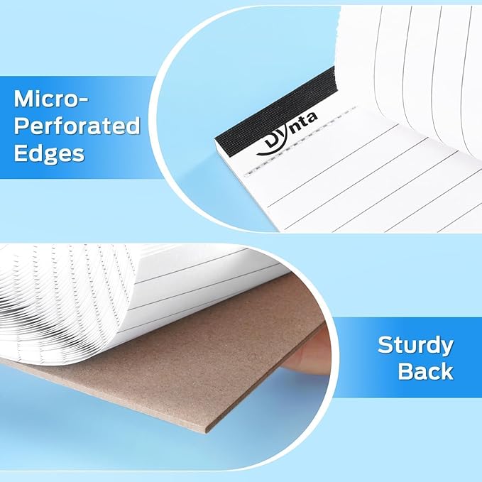 Dynta 36 Pcs Note Pads, 3x5 In Small Notepad, 80GSM White Lined Scratch Pads for Writing, 45 Sheets Per Memo Pad for Jotting Down Quick Notes, Grocery and Shopping Lists