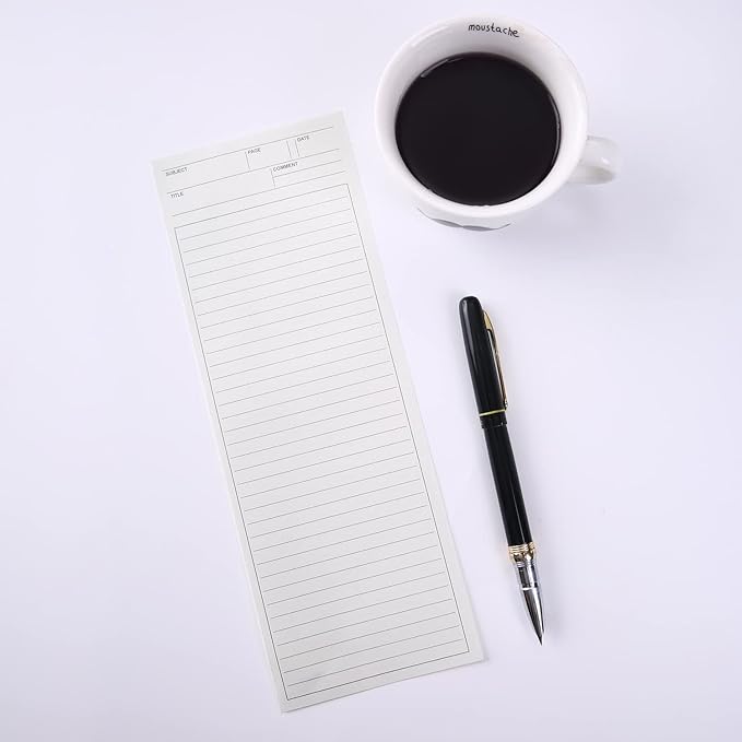 4 Pack Lined Paper Notebook, 9.8 × 3.5 inches Long Strip Notepad, Personalized Memo Pads for Planning, Tasks, Appointments, Reminders, Home, Office, 50 Sheets Per Note Pads (Lined)