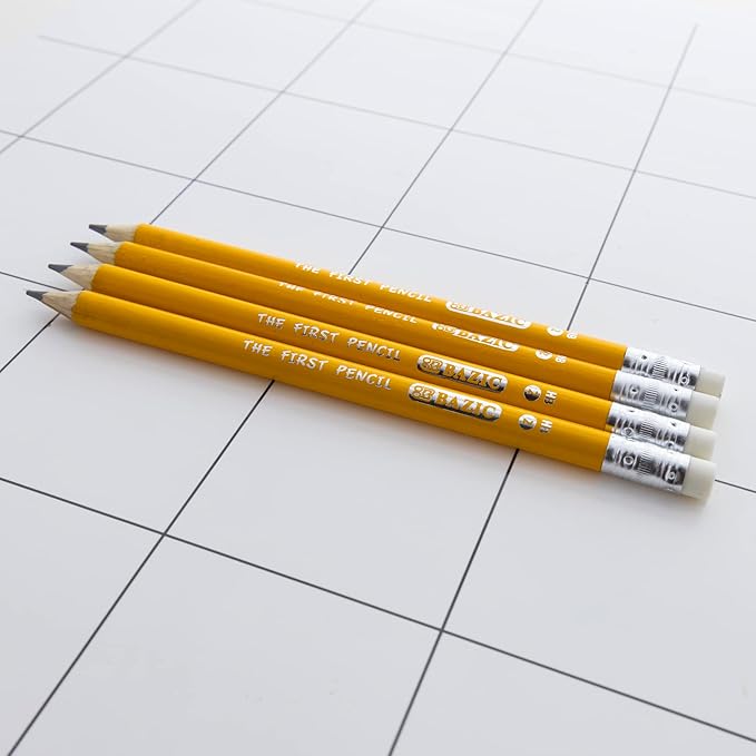 BAZIC PRODUCTS Jumbo Pencils for Kids, 4 Count, HB #2, 3.25 mm Lead, 2-Pack