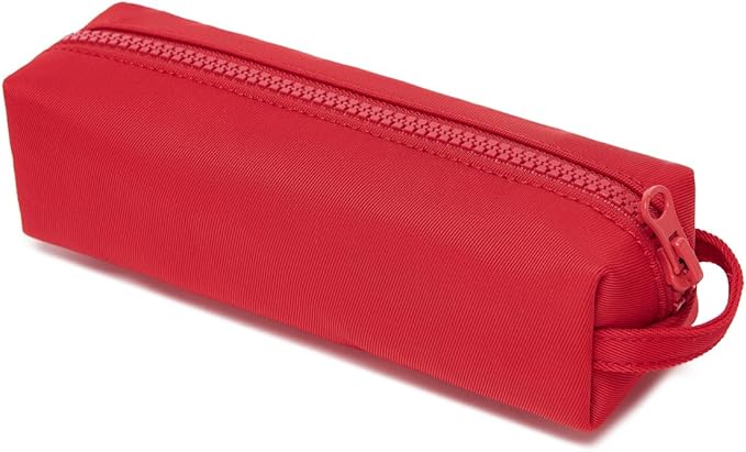 Pencil Case Soft School Pencil Pouch Bag for Easy Carry Stylish and Durable (Red)