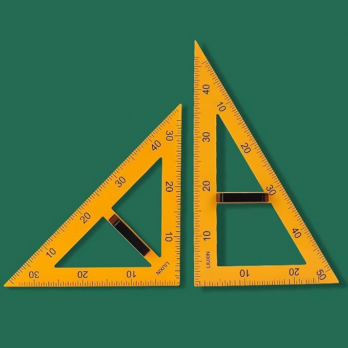 Math Ruler Magnetic Classroom Math Geometry Tool Set Enhances Classroom Learning, Easily Mounts to Blackboard Protractor Measuring Ruler Triangle Ruler (2pc)