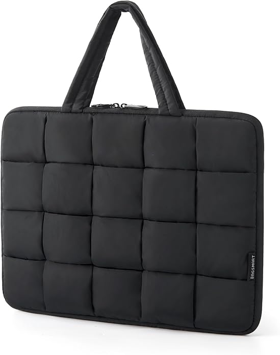 BAGSMART Laptop Case, Puffy Laptop Sleeve with Handle, Compatible with MacBook Air Pro, Laptop Bag for Women