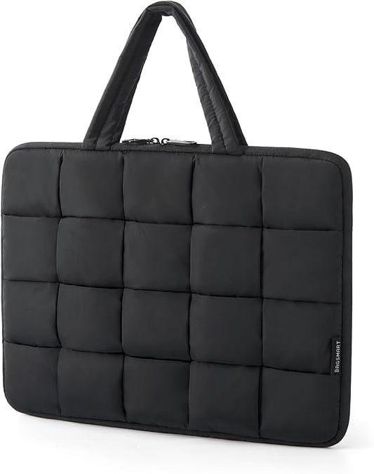 BAGSMART Laptop Case, Puffy Laptop Sleeve with Handle, Compatible with MacBook Air Pro, Laptop Bag for Women