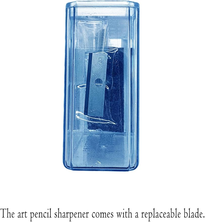 4-Hole Art Pencil Sharpener,Sketch Sharpener,Long Lead Grinding Tool,Suitable for Artists and Drawing Enthusiasts (E.2 Pieces (Blue))