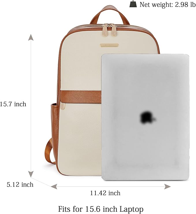BOSTANTEN Genuine Leather 15.6 inch Laptop Backpack Purse for Women College Casual Backpack Travel Bag