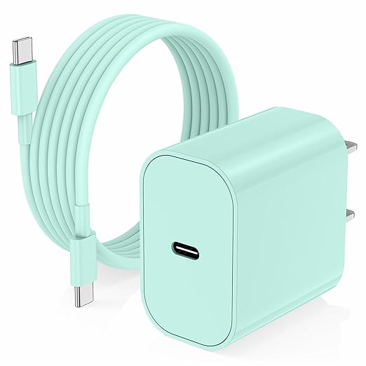 iPhone 17 16 15 Charger/6ft Type C to C Charging Cable Cord Long,USB C Fast Charging Block Plug for Apple iPhone 17 Pro Max/17 Air/16 Pro/16/15 Plus/AirPods/iPad/mini Plug Cube Birck Box Power Adapter