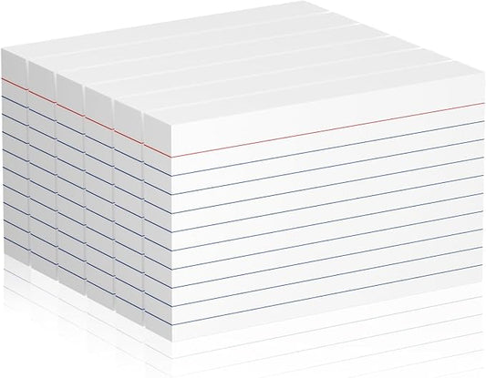 Index Cards 3x5 Inch, 600 Count Ruled White Index Cards, Flash Cards College Ruled Heavyweight Flashcards Durable Study To Do List Note Cards with Ruled Lines for Home, Office & School Supplies