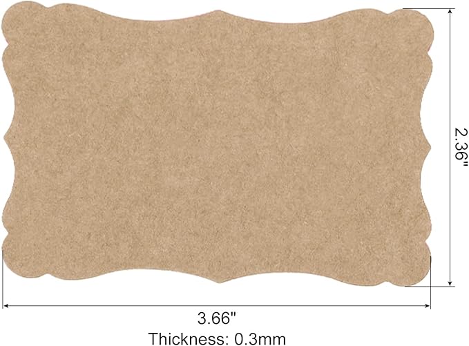 PATIKIL 3.7"x2.4" Blank Paper Business Cards, 120 Pack Small Index Flash Cards Words Message Note Card Mini Paper Tags Lace for DIY Gift, Brown