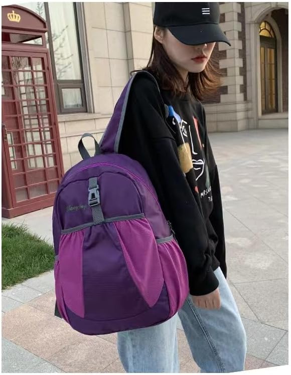 Travel lightweight foldable backpack hiking backpack splash proof compact travel backpack day pack (purple)