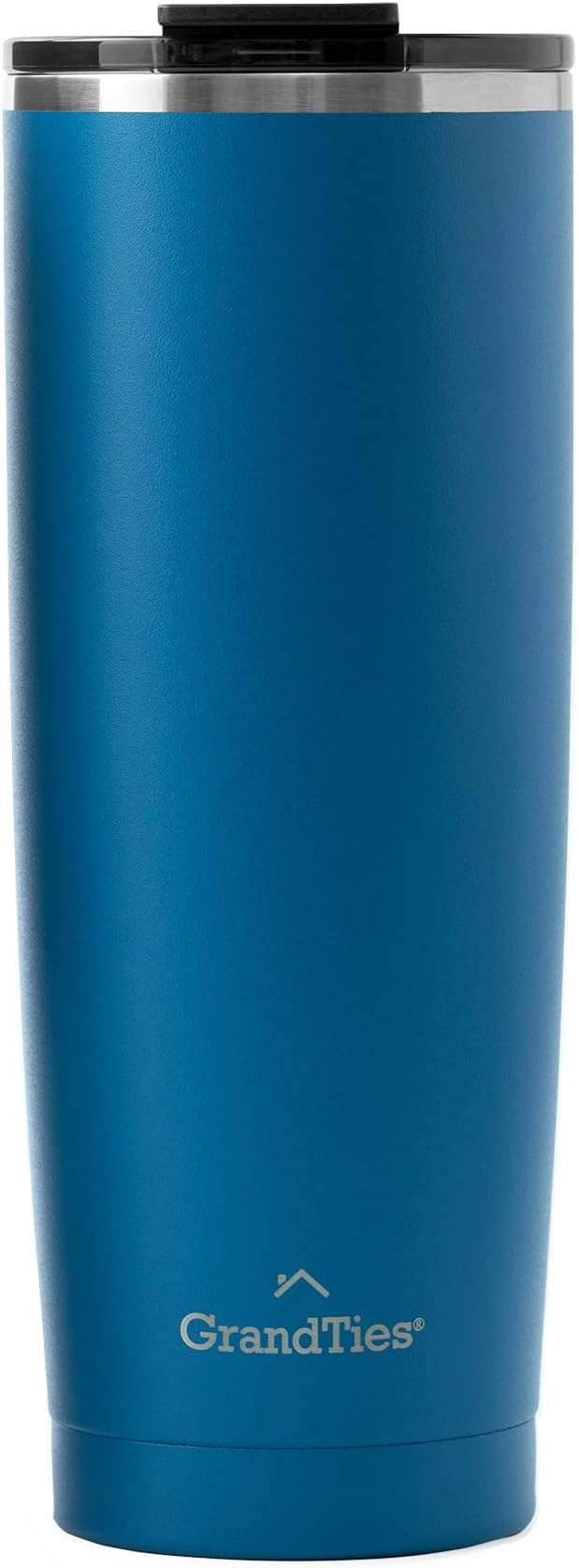 GRANDTIES Insulated Coffee Tumbler Cup w/Tritan Lid | Leak Proof, Reusable, Double Walled Vacuum Stainless Steel Water Bottle Travel Mug | Thermal Cups for Hot and Cold Drinks | 20oz | Cobalt Blue