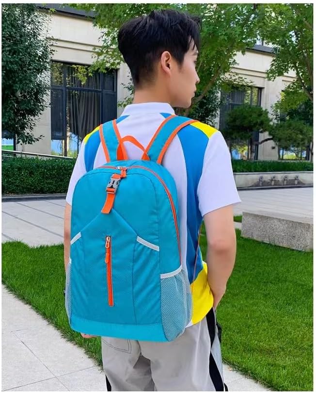 Travel lightweight foldable backpack hiking backpack splash proof compact travel backpack day pack (sky blue)