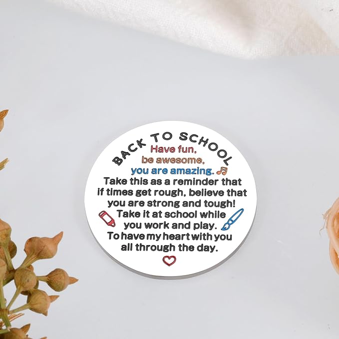 Back to School Gifts for Boys Girl, School Stuff for Teens, Cute Supplies for Kids, Kindergarten Essentials for Him Her, First Day of School Gift for Son Daughter, Pocket Hug Token