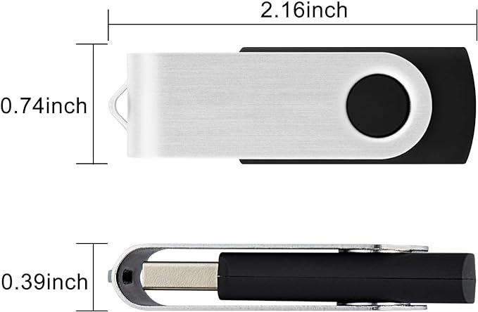 KOOTION 16GB Flash Drive 16gb USB Flash Drive 10 Pack Thumb Drive Memory Stick Swivel Jump Drive Keychain Design, Mixcolored