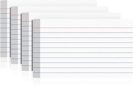 Index Cards 3x5 Inch, 200 Count Ruled White Index Cards, Flash Cards College Ruled Heavyweight Flashcards Durable Study To Do List Note Cards with Ruled Lines for Home, Office & School Supplies