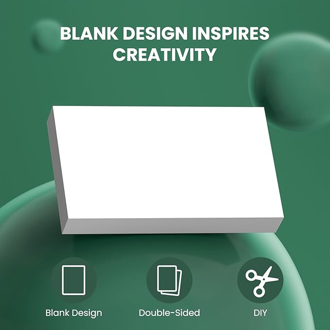Blank Index Cards 3x5, 300 Pcs White Index Cards Blank, Double-Sided Blank Flash Cards, White Note Cards 3x5, Premium Bright Flashcards For Studying, Notecards No Lines for Office, School, and Home