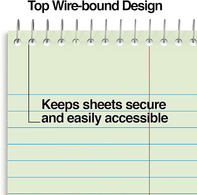 STAPLES Steno Pads, 6” x 9”, Gregg Ruled, Green Paper, 12‑Pack