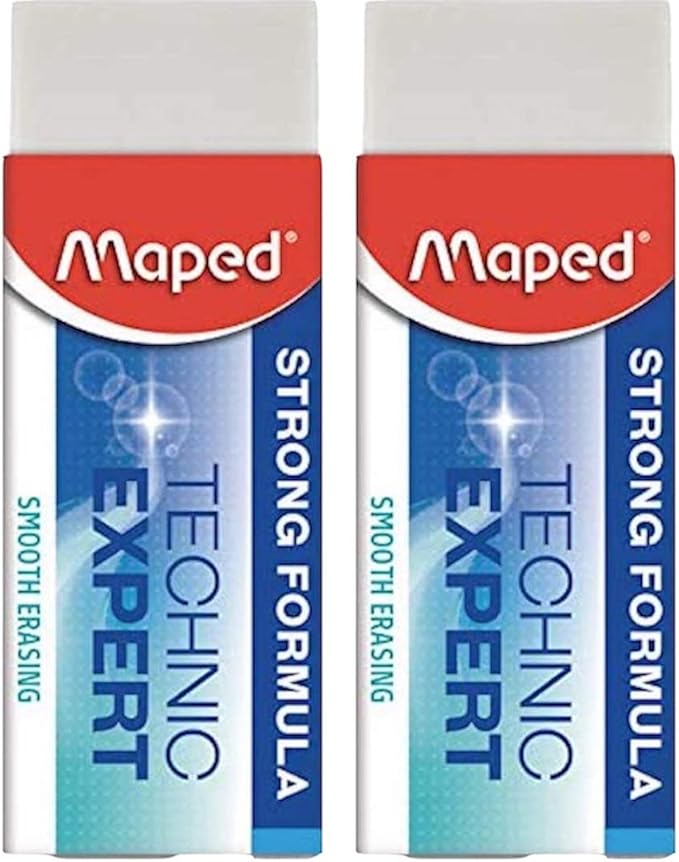 Maped Technic Expert Vinyl Eraser, Premium Soft Material, Latex Free, Pack of 2 (105849)