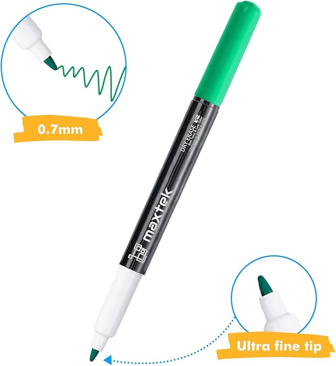 maxtek Dry Erase Markers Ultra Fine Tip, 36 Count 12 Colors, Low Odor, School Supplies Classroom Take Note Whiteboard Markers