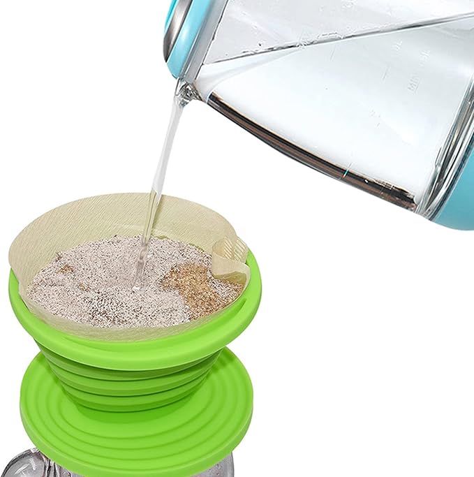 Collapsible Coffee Filter Rubber Coffee Maker Reusable Coffee Dripper For Hiking, Camping, Home, Office (Green)