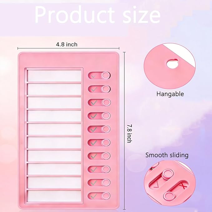 4PCS Slide & Plan Daily Schedule Board | Reusable Planner |No-Stick Wall Mount Design for Home Office | Boost Productivity & Beat Procrastination | Chores RV Checklist Task Planning Board