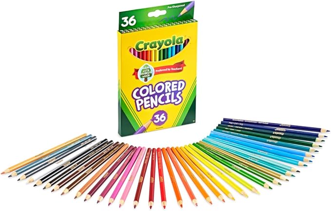 Crayola Colored Pencils (36ct), Kids Pencil Set, Pre-Sharpened Coloring Book Pencils for Kids & Adults, Arts & Crafts Supplies, Coloring Gift, Ages 3+ (Pack of 12)