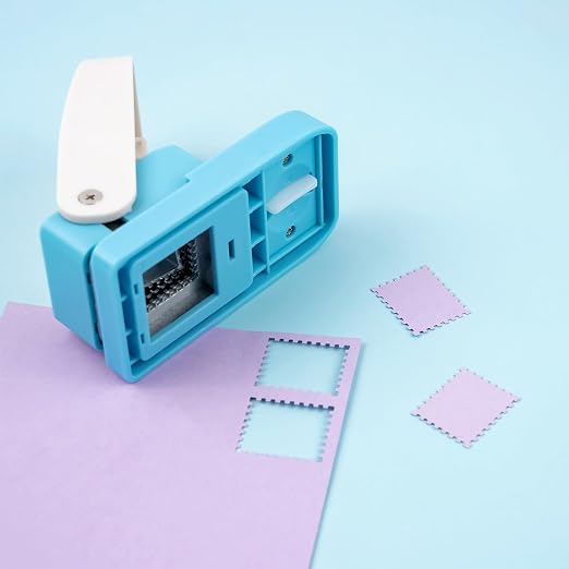 Stamp Punch, Stamp Puncher, 1X0.8inch Rectangular Postage Stamps Punches, Stamps Shaped Paper Punch, Lever Paper Punches for Crafting,Craft Cutter Hole Puncher for Scrapbooking Journaling Card Making