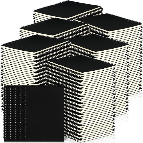 Yahenda 108 Pcs Spiral Notebooks, 1 Subject, Wide Ruled, Black