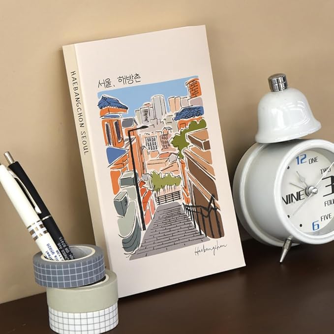 Monolike Seoul Paperback Line Notebook - 02. Haebangchon_Design note, Mini note, Simple note, Notebook, 192 Pages, 4.13x6.69