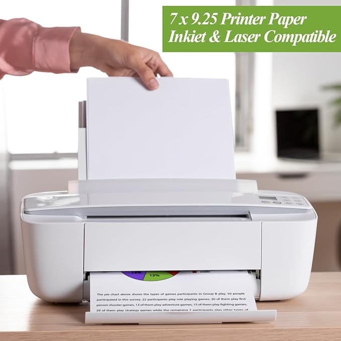 (3-Pack) 7" x 9.25" Blank Print Paper, 300Sheets/600Pages Classic Size Blank Loose-Leaf Paper, DIY Template Printing in Happy Planners